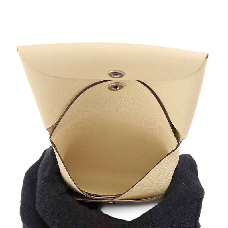 エルメス コインケース カルヴィ デュオ ヴァニラ/シルバー金具 エプソン G刻印 HERMES 財布 バニラ