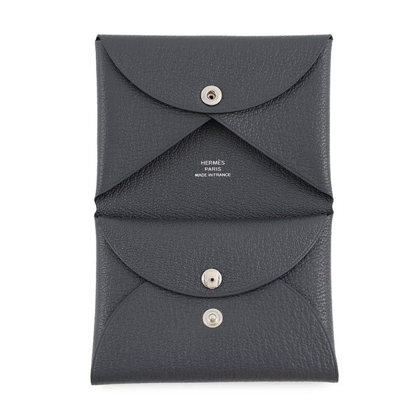 エルメス コインケース カルヴィ デュオ アルドワーズ/シルバー金具 シェブルミゾル K刻印 HERMES 財布