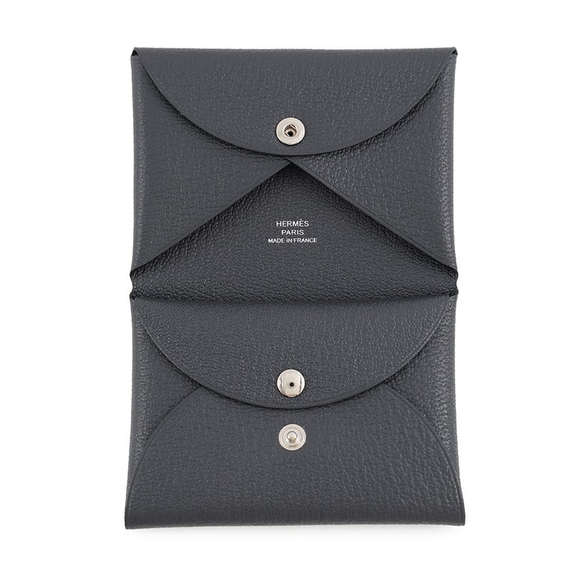 エルメス コインケース カルヴィ デュオ アルドワーズ/シルバー金具 シェブルミゾル K刻印 HERMES 財布