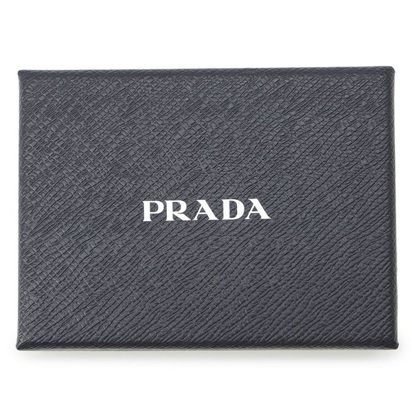 プラダ 4連キーケース 幾何学模様 サフィアーノ 1PG004 PRADA キーリング付き 黒