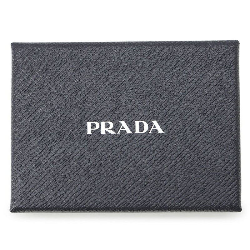 プラダ 4連キーケース 幾何学模様 サフィアーノ 1PG004 PRADA キーリング付き 黒