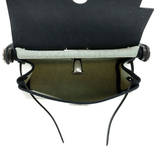 エルメス バッグ エールバッグジップ ミニ ブラック/エクリュ/ヴェールモワイヤン トワルミリタリー/ヴァッシュハンター K刻印 黒