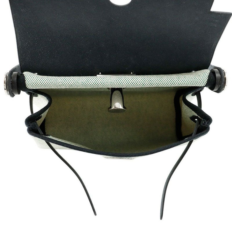 エルメス バッグ エールバッグジップ ミニ ブラック/エクリュ/ヴェールモワイヤン トワルミリタリー/ヴァッシュハンター K刻印 黒