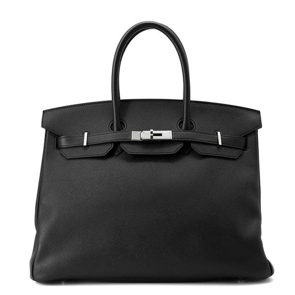エルメス バーキン35 ブラック/シルバー金具 エプソン T刻印 HERMES Birkin ハンドバッグ 黒