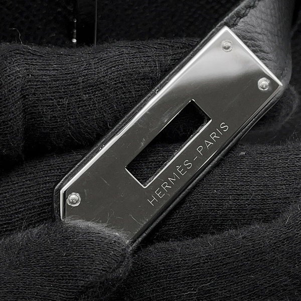 エルメス バーキン35 ブラック/シルバー金具 エプソン T刻印 HERMES Birkin ハンドバッグ 黒