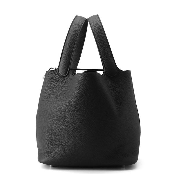 エルメス ハンドバッグ ピコタンロックMM ブラック/シルバー金具 トリヨンクレマンス K刻印 黒