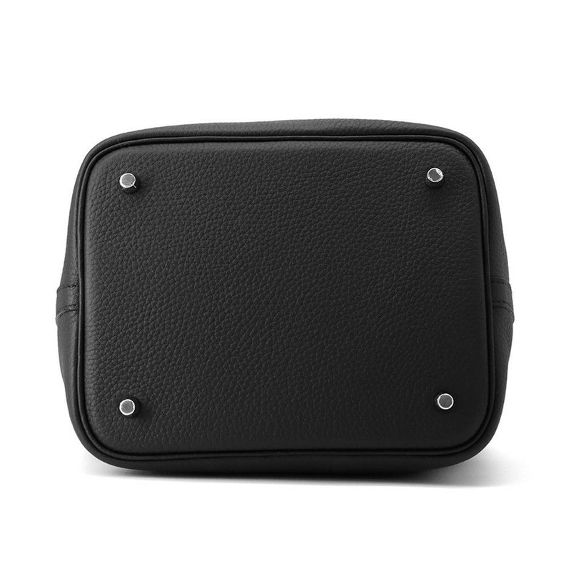 エルメス ハンドバッグ ピコタンロックMM ブラック/シルバー金具 トリヨンクレマンス K刻印 黒