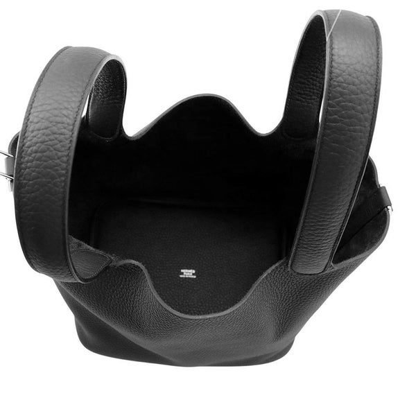 エルメス ハンドバッグ ピコタンロックMM ブラック/シルバー金具 トリヨンクレマンス K刻印 黒