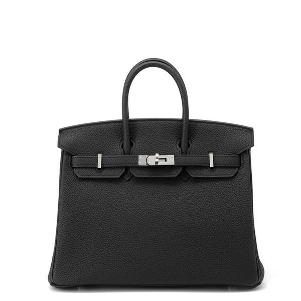 エルメス バーキン25 ブラック/シルバー金具 トゴ Y刻印 HERMES Birkin ハンドバッグ 黒