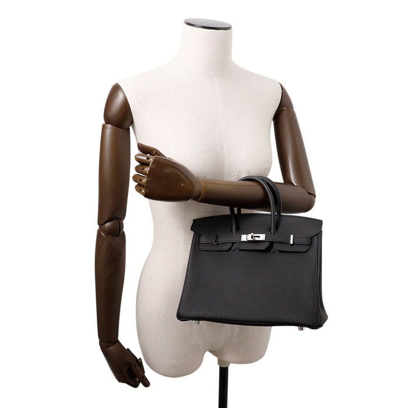エルメス バーキン25 ブラック/シルバー金具 トゴ Y刻印 HERMES Birkin ハンドバッグ 黒