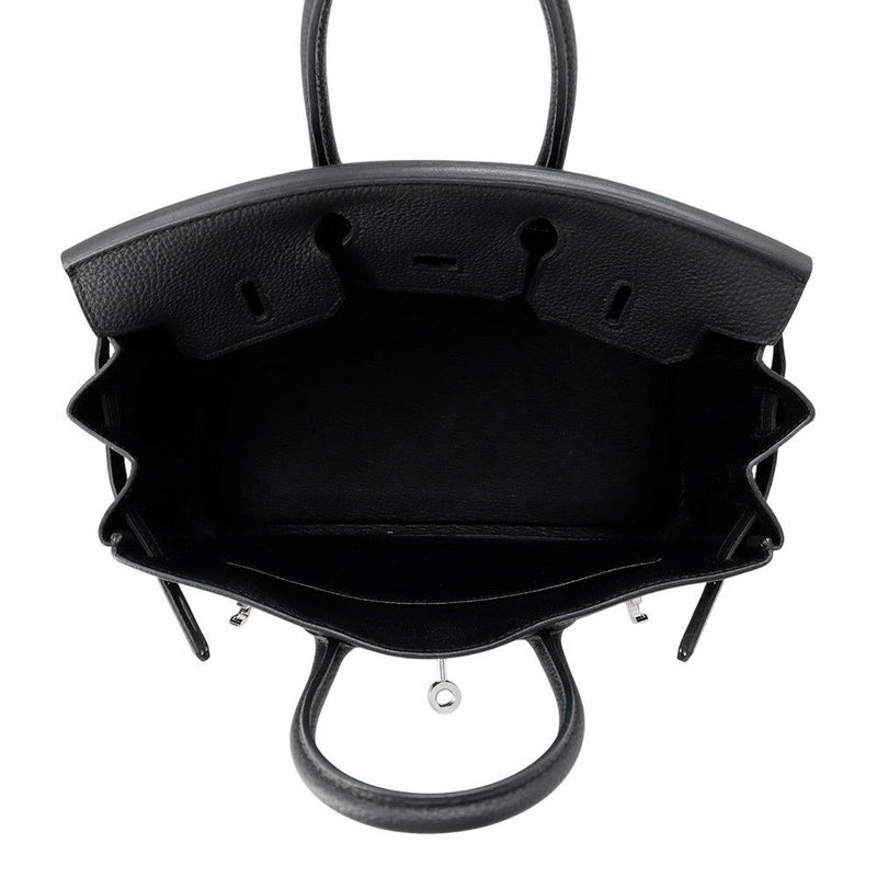 エルメス バーキン25 ブラック/シルバー金具 トゴ Y刻印 HERMES Birkin ハンドバッグ 黒