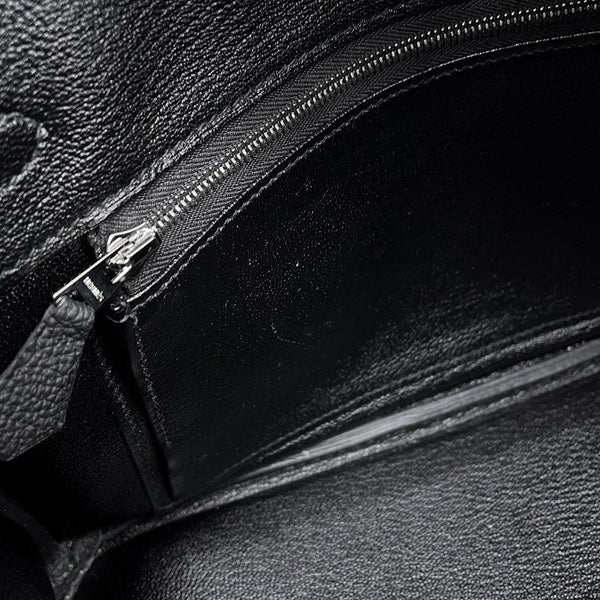 エルメス バーキン25 ブラック/シルバー金具 トゴ Y刻印 HERMES Birkin ハンドバッグ 黒