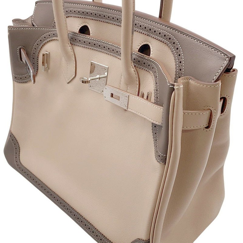 エルメス バーキン30 ギリーズ アルジル/エトゥープ/シルバー金具 スイフト □P刻印 HERMES Birkin ハンドバッグ