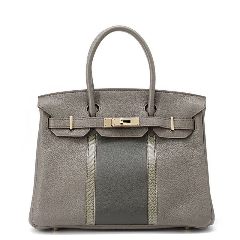 エルメス バーキン30 クラブ エタン/グラファイト/シャンパンゴールド金具 トリヨンクレマンス/リザード □P刻印 HERMES Birkin