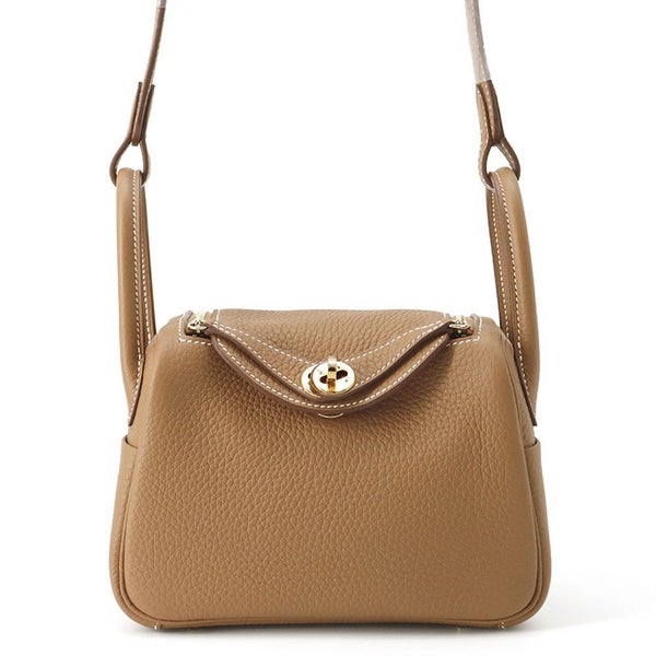 エルメス ハンドバッグ リンディ ミニ ゴールド/ゴールド金具 トリヨンクレマンス K刻印 2wayショルダー