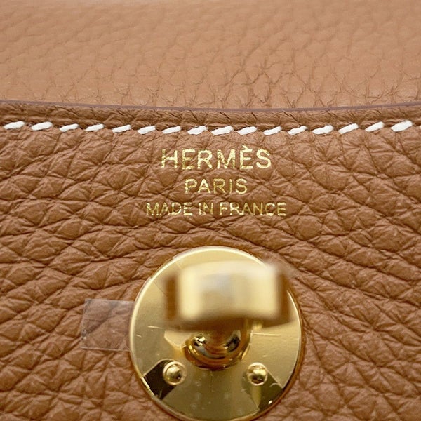 エルメス ハンドバッグ リンディ ミニ ゴールド/ゴールド金具 トリヨンクレマンス K刻印 2wayショルダー