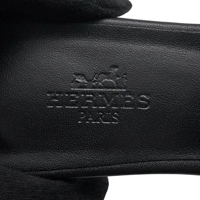 エルメス サンダル ジジ 50 カーフレザー リザードナチュラ レディースサイズ36 HERMES 靴 黒