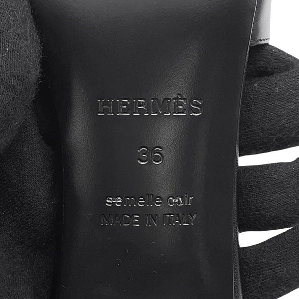 エルメス サンダル ジジ 50 カーフレザー リザードナチュラ レディースサイズ36 HERMES 靴 黒