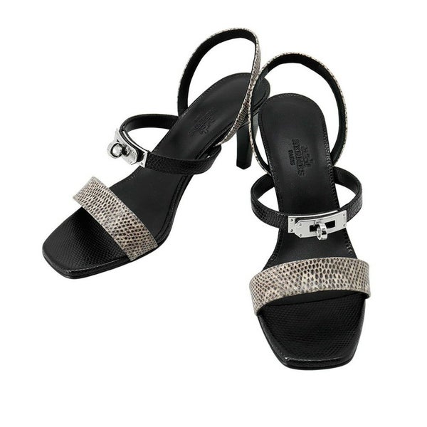 エルメス ミュール グラムール リザード レディースサイズ36 HERMES 靴 サンダル 黒