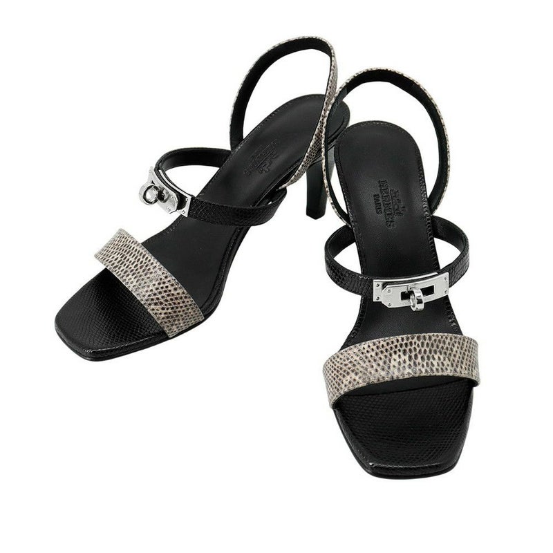 エルメス ミュール グラムール リザード レディースサイズ36 HERMES 靴 サンダル 黒