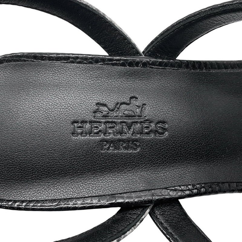 エルメス ミュール グラムール リザード レディースサイズ36 HERMES 靴 サンダル 黒