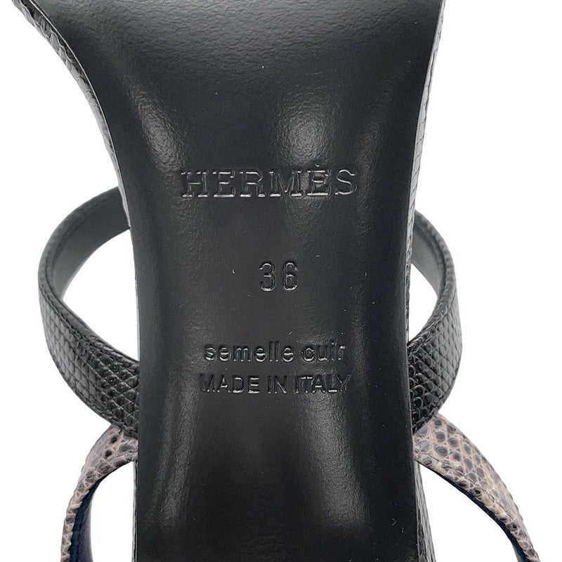 エルメス ミュール グラムール リザード レディースサイズ36 HERMES 靴 サンダル 黒