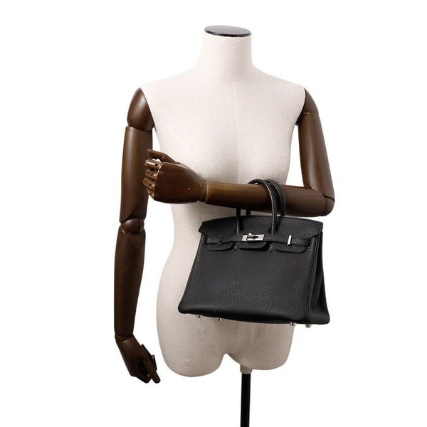 エルメス バーキン25 ブラック/シルバー金具 トゴ Y刻印 HERMES Birkin ハンドバッグ 黒