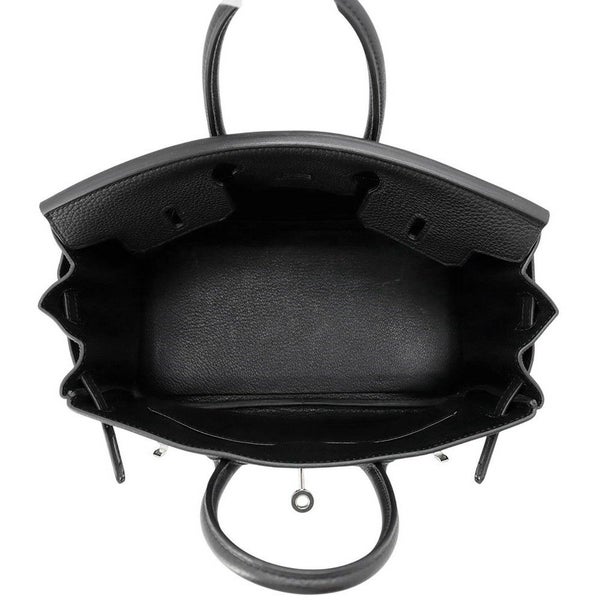 エルメス バーキン25 ブラック/シルバー金具 トゴ Y刻印 HERMES Birkin ハンドバッグ 黒