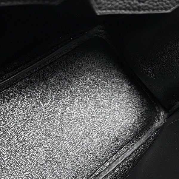 エルメス バーキン25 ブラック/シルバー金具 トゴ Y刻印 HERMES Birkin ハンドバッグ 黒