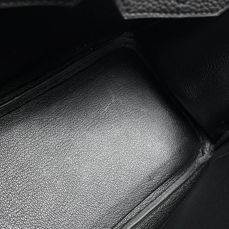 エルメス バーキン25 ブラック/シルバー金具 トゴ Y刻印 HERMES Birkin ハンドバッグ 黒