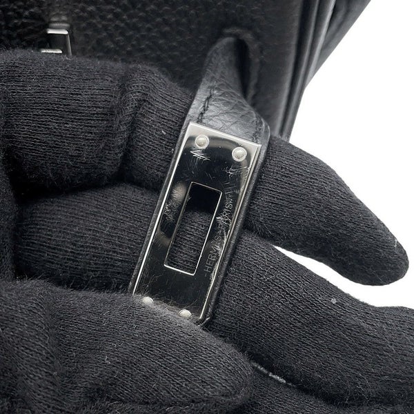 エルメス バーキン25 ブラック/シルバー金具 トゴ Y刻印 HERMES Birkin ハンドバッグ 黒