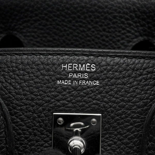 エルメス バーキン25 ブラック/シルバー金具 トゴ Y刻印 HERMES Birkin ハンドバッグ 黒