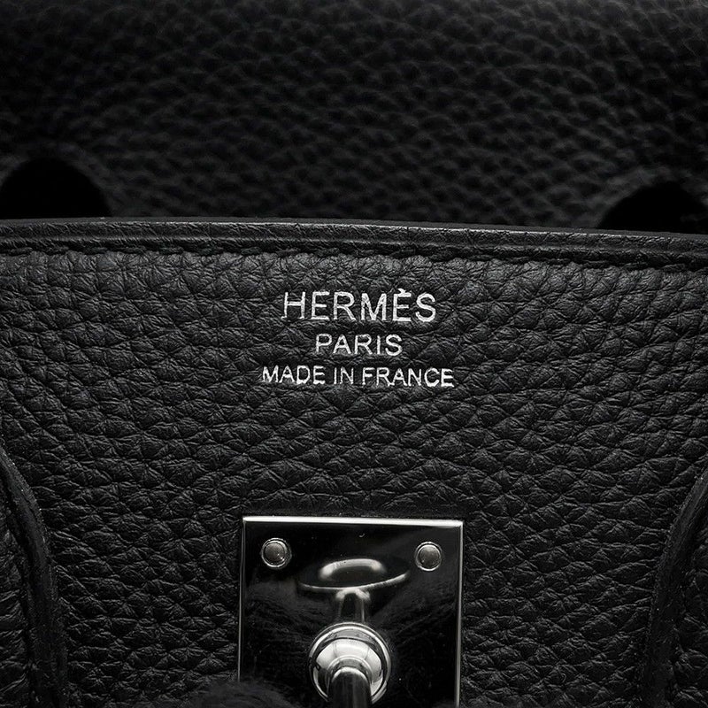 エルメス バーキン25 ブラック/シルバー金具 トゴ Y刻印 HERMES Birkin ハンドバッグ 黒