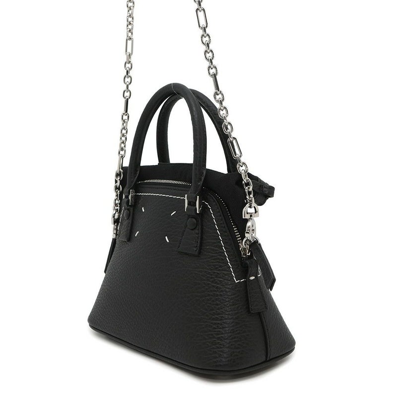 メゾンマルジェラ ハンドバッグ 5AC マイクロ カーフレザー/コットン S56WG0081 2way 黒