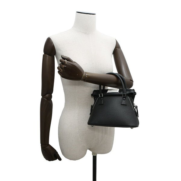 メゾンマルジェラ ハンドバッグ 5AC マイクロ カーフレザー/コットン S56WG0081 2way 黒