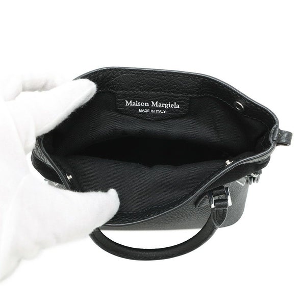 メゾンマルジェラ ハンドバッグ 5AC マイクロ カーフレザー/コットン S56WG0081 2way 黒