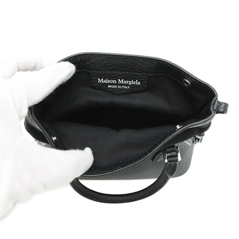 メゾンマルジェラ ハンドバッグ 5AC マイクロ カーフレザー/コットン S56WG0081 2way 黒