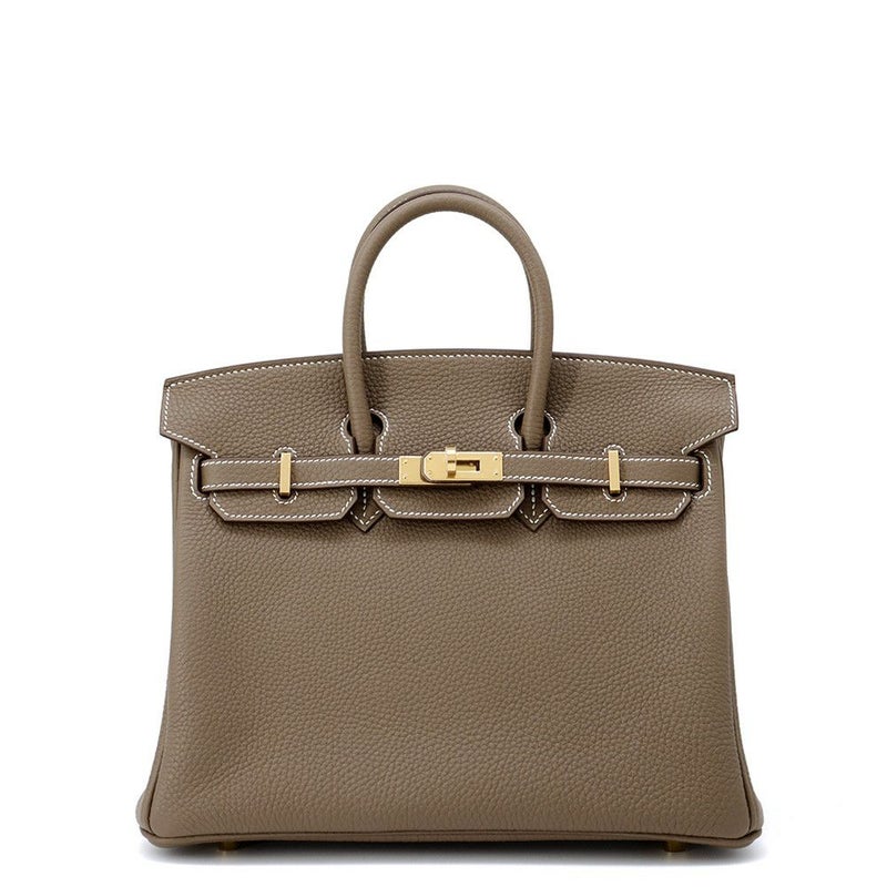 エルメス バーキン25 エトゥープ/ゴールド金具 トゴ D刻印 HERMES Birkin ハンドバッグ