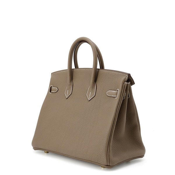 エルメス バーキン25 エトゥープ/ゴールド金具 トゴ D刻印 HERMES Birkin ハンドバッグ