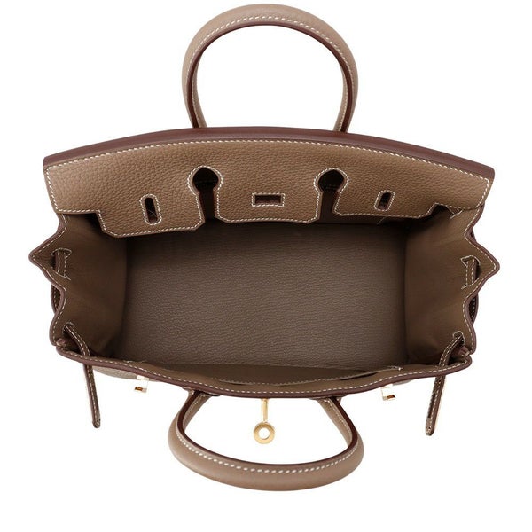 エルメス バーキン25 エトゥープ/ゴールド金具 トゴ D刻印 HERMES Birkin ハンドバッグ