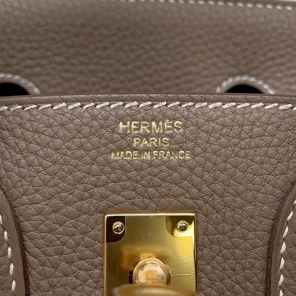 エルメス バーキン25 エトゥープ/ゴールド金具 トゴ D刻印 HERMES Birkin ハンドバッグ
