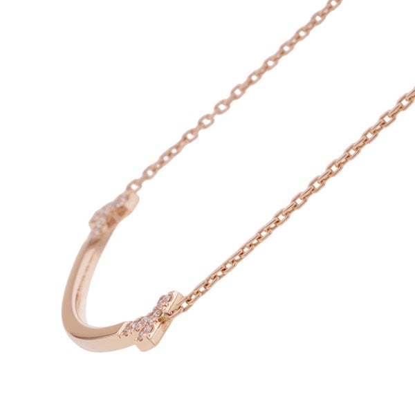 ティファニー ネックレス Tスマイル ペンダント ミディアム ダイヤ 10P 計0.19ct K18PG 74957218 Tiffany&Co.