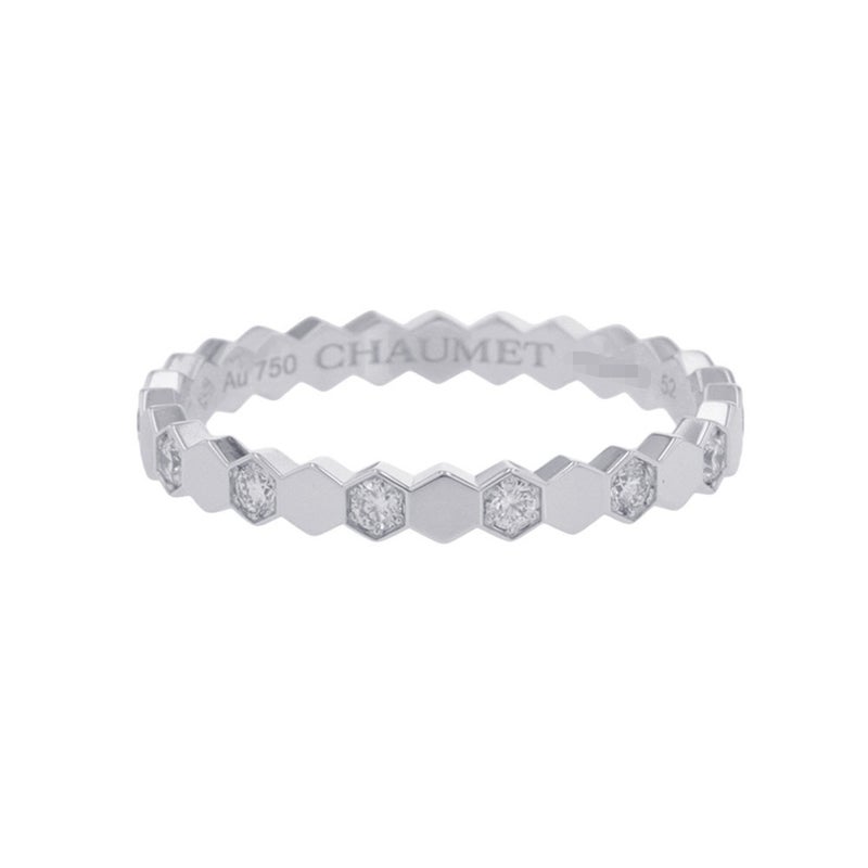ショーメ リング ビー ドゥ ショーメ ダイヤ 14P 計0.21ct K18WG サイズ52 081890 Chaumet 指輪 ビー マイ ラブ ハニカム