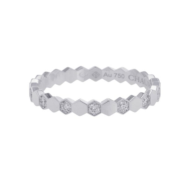 ショーメ リング ビー ドゥ ショーメ ダイヤ 14P 計0.21ct K18WG サイズ52 081890 Chaumet 指輪 ビー マイ ラブ ハニカム