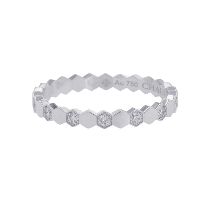 ショーメ リング ビー ドゥ ショーメ ダイヤ 14P 計0.21ct K18WG サイズ52 081890 Chaumet 指輪 ビー マイ ラブ ハニカム