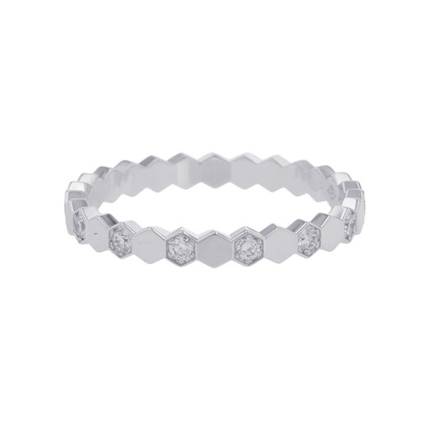 ショーメ リング ビー ドゥ ショーメ ダイヤ 14P 計0.21ct K18WG サイズ52 081890 Chaumet 指輪 ビー マイ ラブ ハニカム