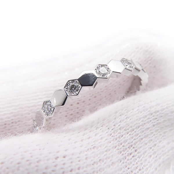 ショーメ リング ビー ドゥ ショーメ ダイヤ 14P 計0.21ct K18WG サイズ52 081890 Chaumet 指輪 ビー マイ ラブ ハニカム