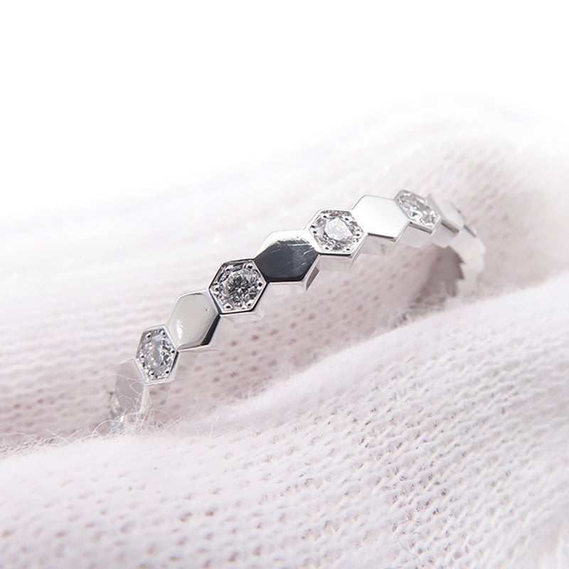 ショーメ リング ビー ドゥ ショーメ ダイヤ 14P 計0.21ct K18WG サイズ52 081890 Chaumet 指輪 ビー マイ ラブ ハニカム