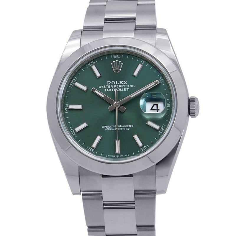 ロレックス デイトジャスト41 ランダムシリアル ルーレット 126300 ROLEX 腕時計 ミントグリーン文字盤