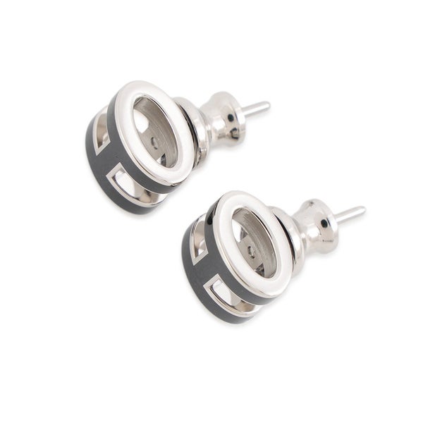 エルメス ピアス ミニ・ポップアッシュ ブラック/シルバー金具 HERMES アクセサリー 黒